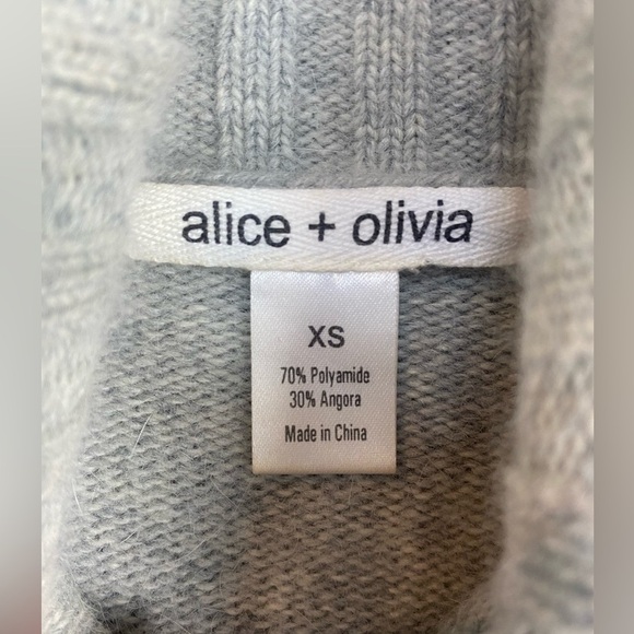 Alice + Olivia Angora Turtleneck Blend Bell sleeve Short Sweater Dress X-Small - Picture 5 of 12